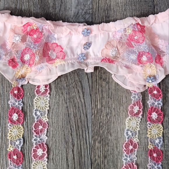 New!For Love and Lemons Greenhouse Garden Underwire Bra‎ &Matching Garter Belt - Picture 11 of 15